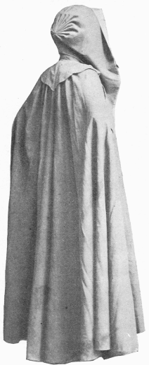 Scarlet Broadcloth Hooded Cloak.